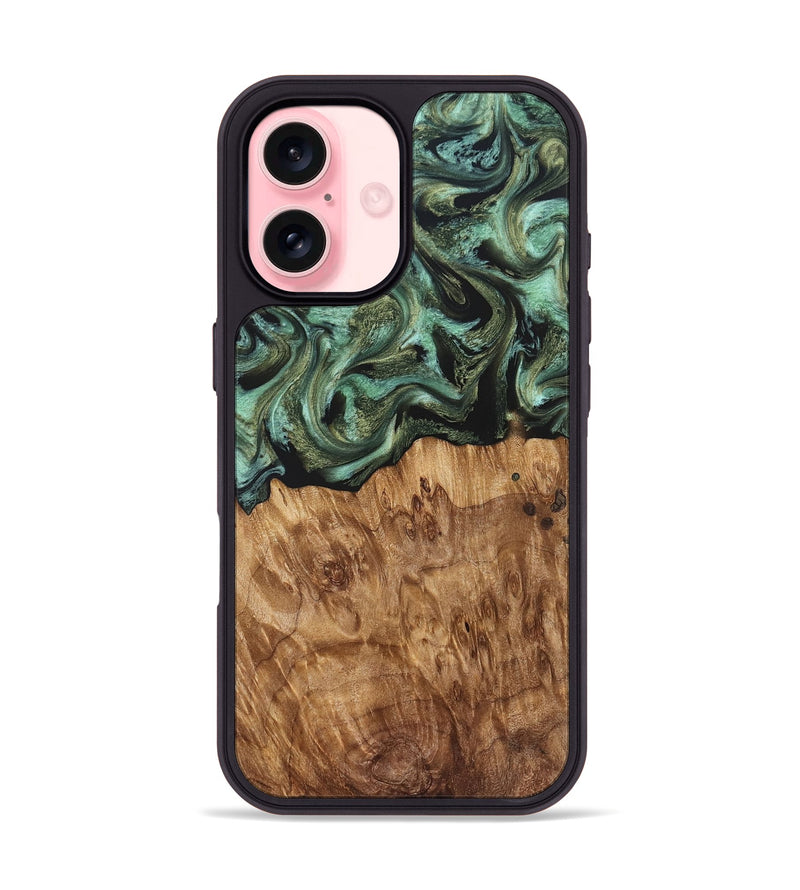 iPhone 16 Wood Phone Case - Jasmyn (Green, 829976)
