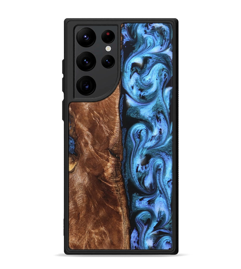 Galaxy S22 Ultra Wood Phone Case - Lily (Blue, 829989)