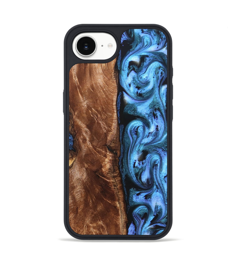 iPhone 17e Wood Phone Case - Lily (Blue, 829989)