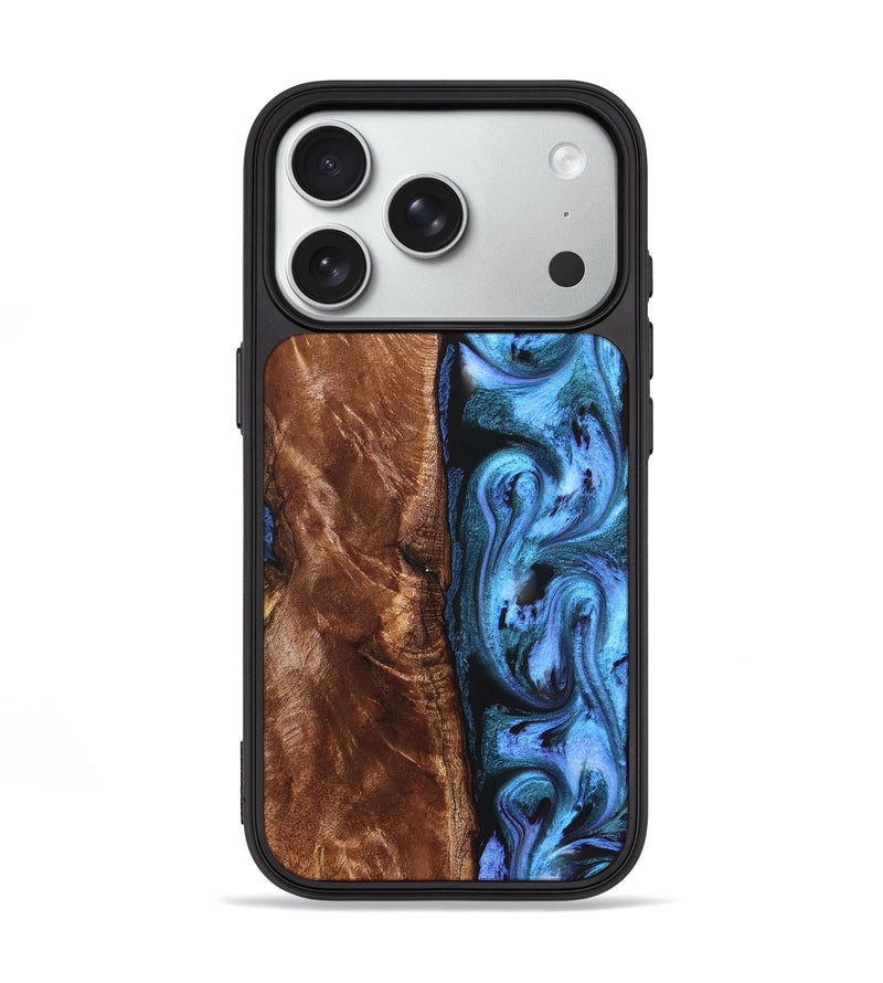 iPhone 18 Pro Wood Phone Case - Lily (Blue, 829989)