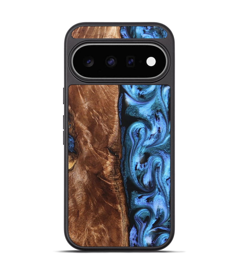 Pixel 11 Wood Phone Case - Lily (Blue, 829989)
