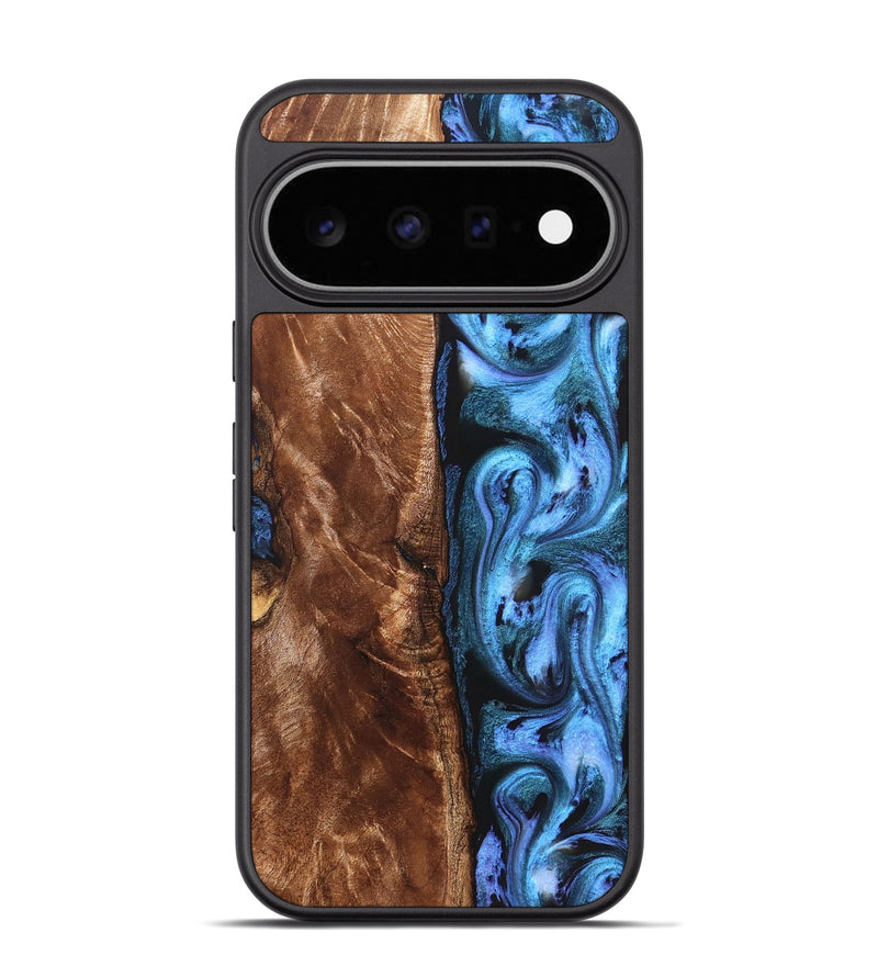 Pixel 11 Pro Wood Phone Case - Lily (Blue, 829989)