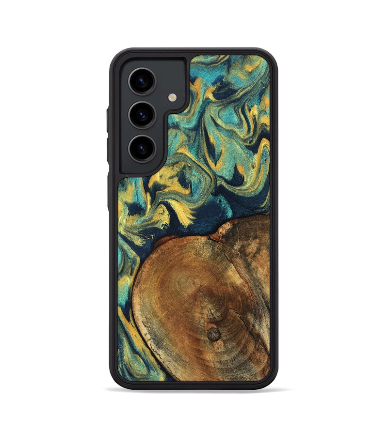 Galaxy S24 Wood Phone Case - Odie (Teal & Gold, 829995)