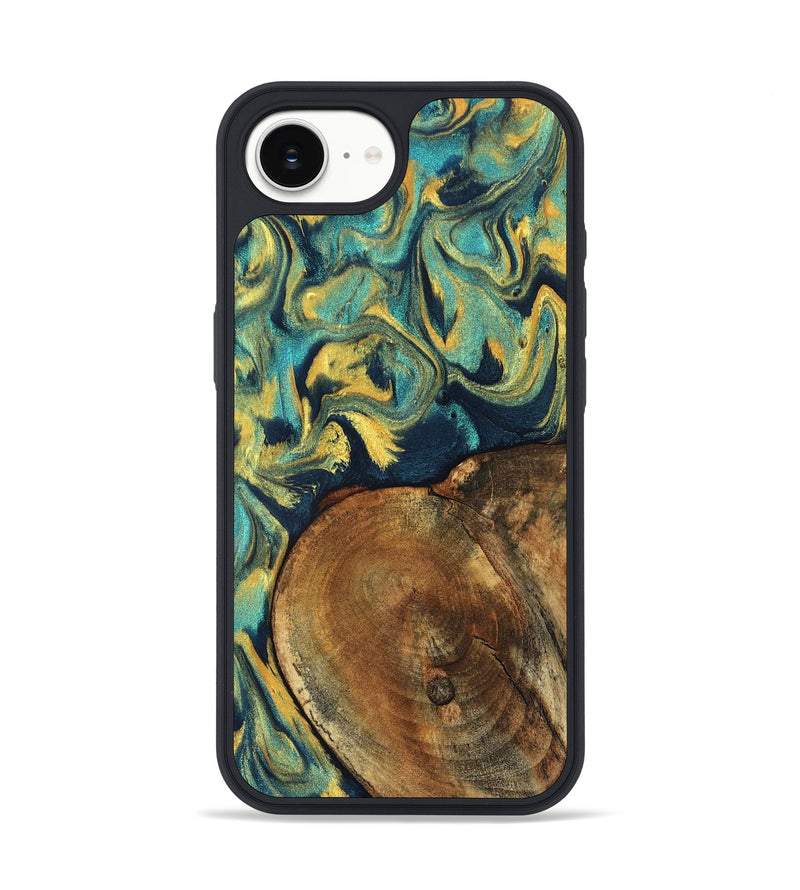 iPhone 16e Wood Phone Case - Odie (Teal & Gold, 829995)