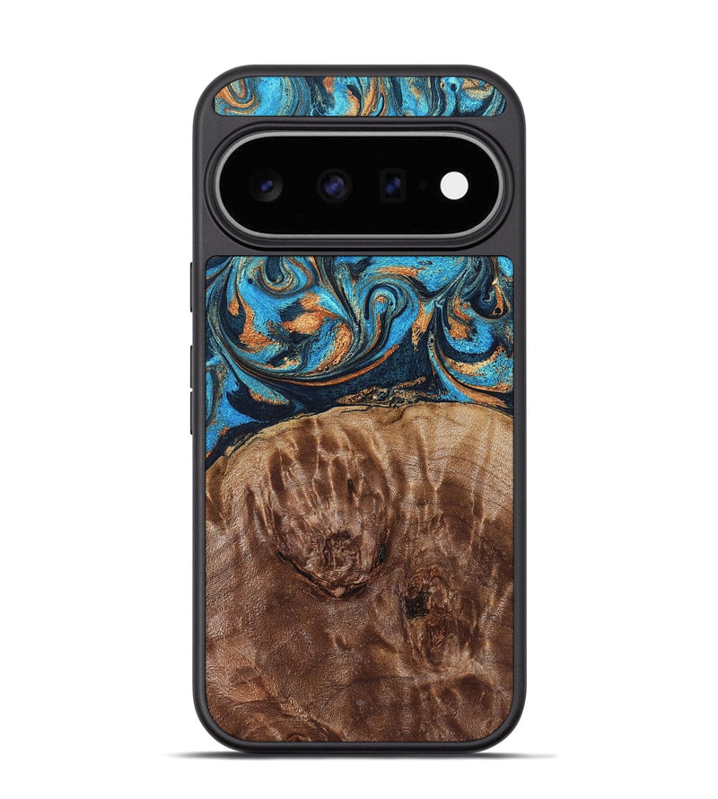 Pixel 11 Pro Wood Phone Case - Nautica (Teal & Gold, 829996)