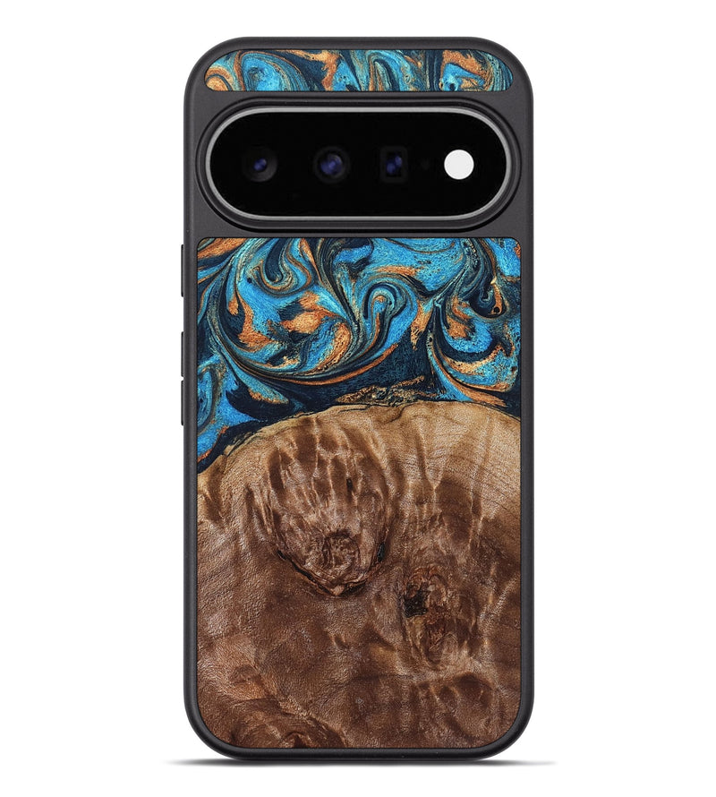 Pixel 11 Pro XL Wood Phone Case - Nautica (Teal & Gold, 829996)