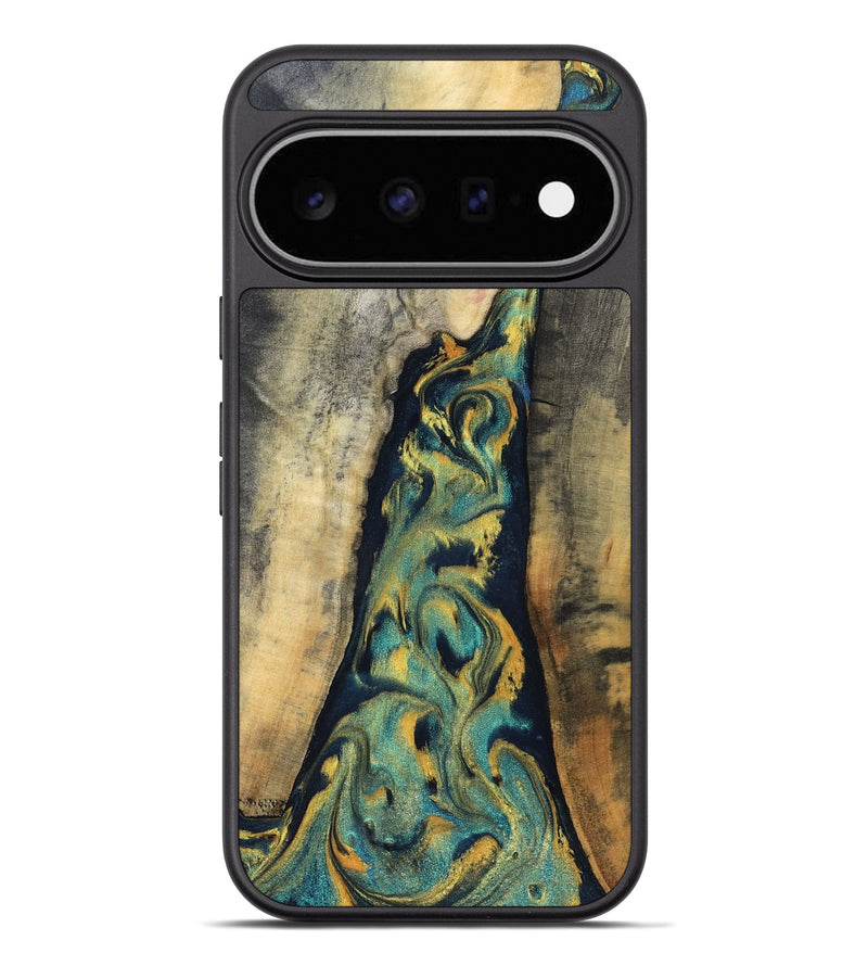 Pixel 11 Pro XL Wood Phone Case - Vicente (Teal & Gold, 830000)