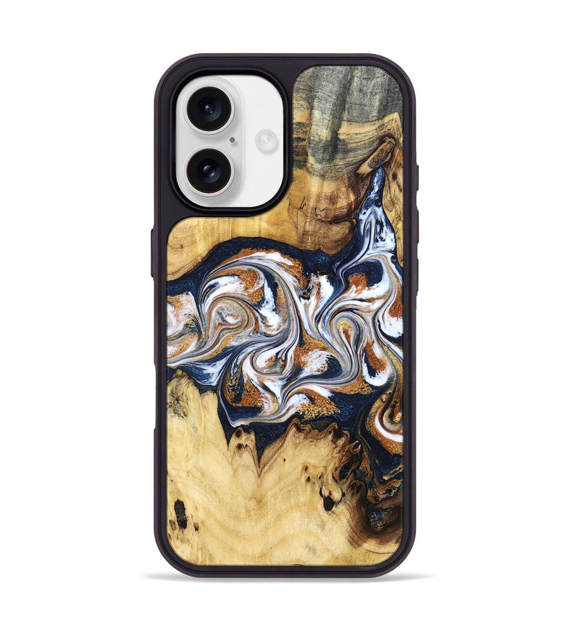 iPhone 17 Wood Phone Case - Savanna (Teal & Gold, 830008)