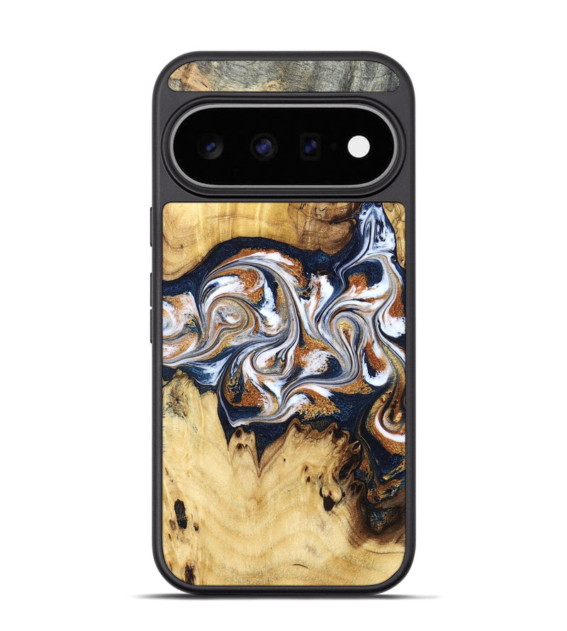 Pixel 11 Pro Wood Phone Case - Savanna (Teal & Gold, 830008)