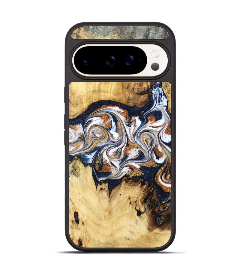 Pixel 9 Wood Phone Case - Savanna (Teal & Gold, 830008)