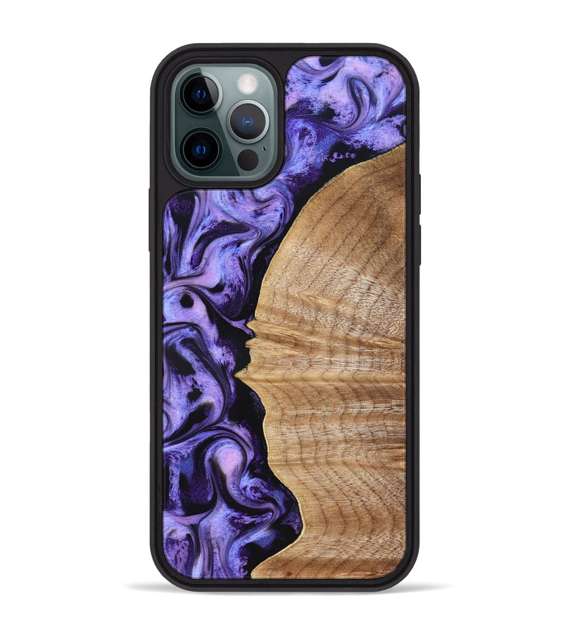 iPhone 12 Pro Max Wood Phone Case - Tillie (Purple, 830015)