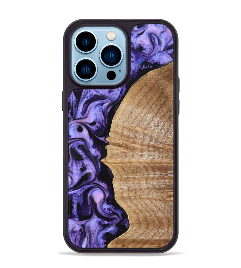 iPhone 14 Pro Max Wood Phone Case - Tillie (Purple, 830015)