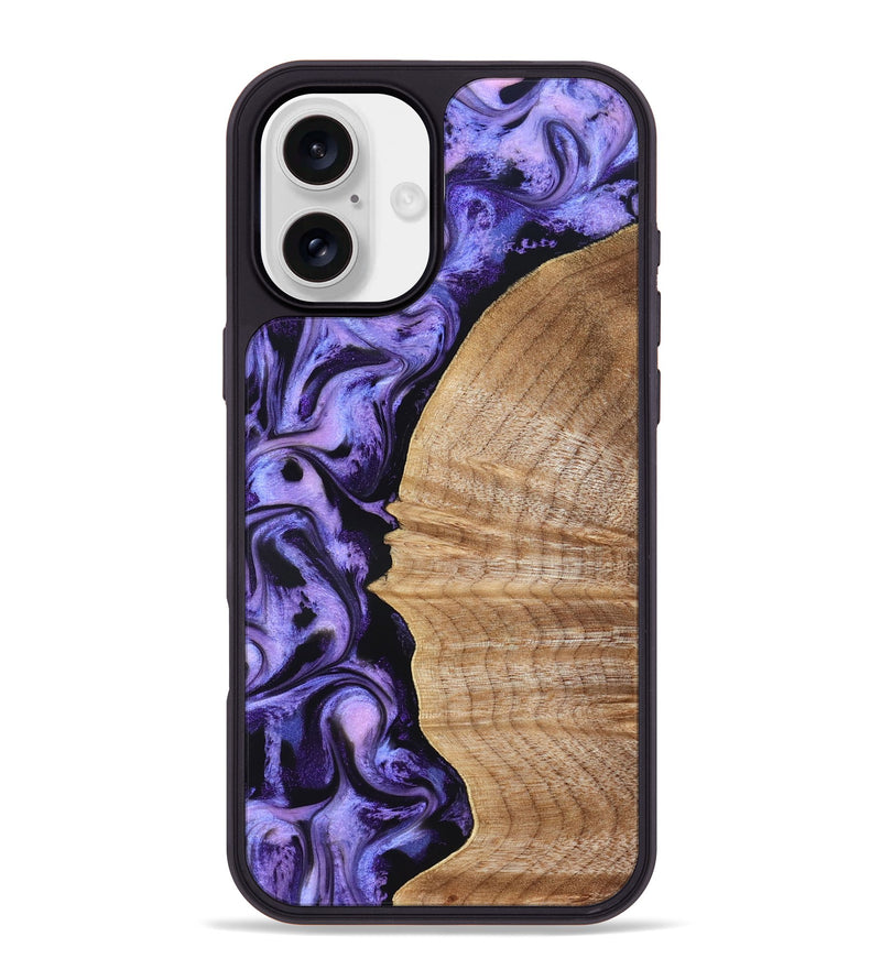 iPhone 16 Plus Wood Phone Case - Tillie (Purple, 830015)
