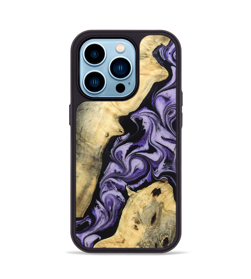 iPhone 14 Pro Wood Phone Case - Sharon (Purple, 830016)