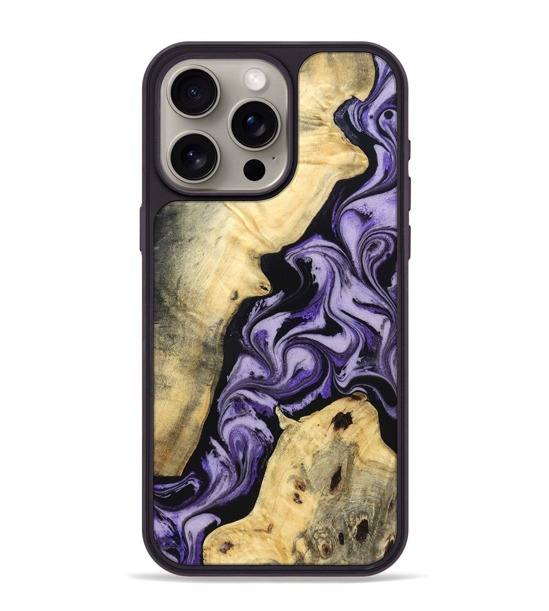 iPhone 15 Pro Max Wood Phone Case - Sharon (Purple, 830016)