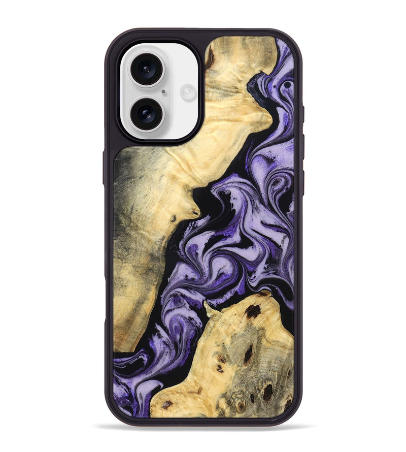 iPhone 16 Plus Wood Phone Case - Sharon (Purple, 830016)