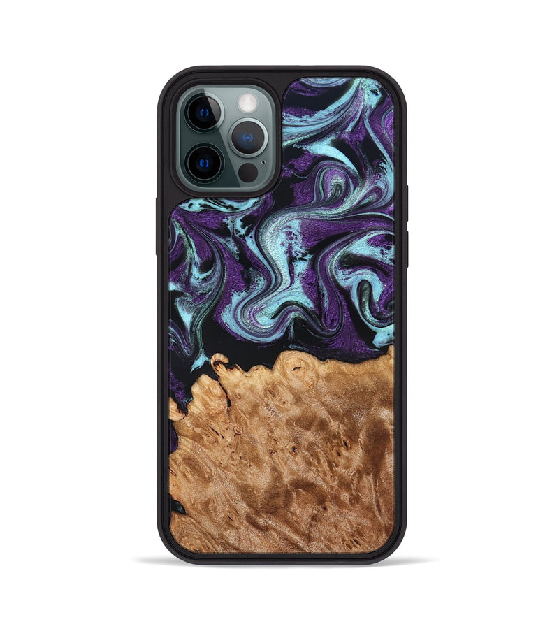 iPhone 12 Pro Wood Phone Case - Florida (Purple, 830018)