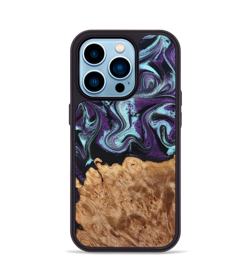 iPhone 14 Pro Wood Phone Case - Florida (Purple, 830018)