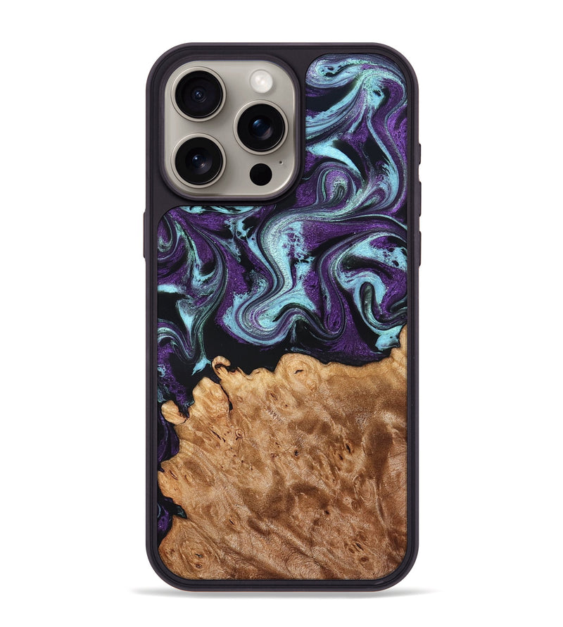 iPhone 15 Pro Max Wood Phone Case - Florida (Purple, 830018)