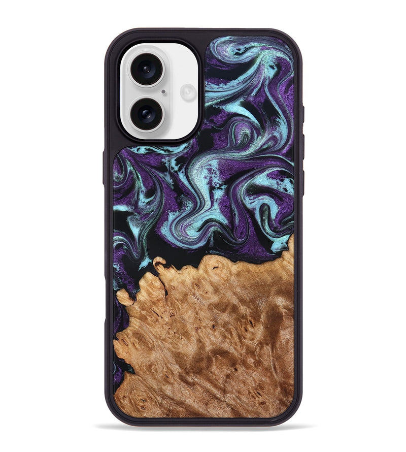 iPhone 16 Plus Wood Phone Case - Florida (Purple, 830018)