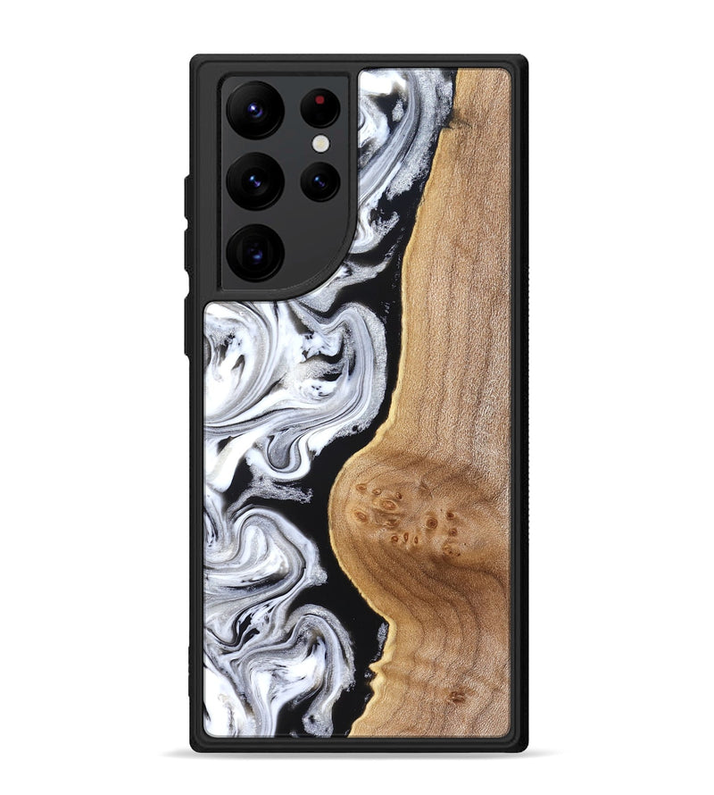 Galaxy S22 Ultra Wood Phone Case - Rolland (Black & White, 830032)