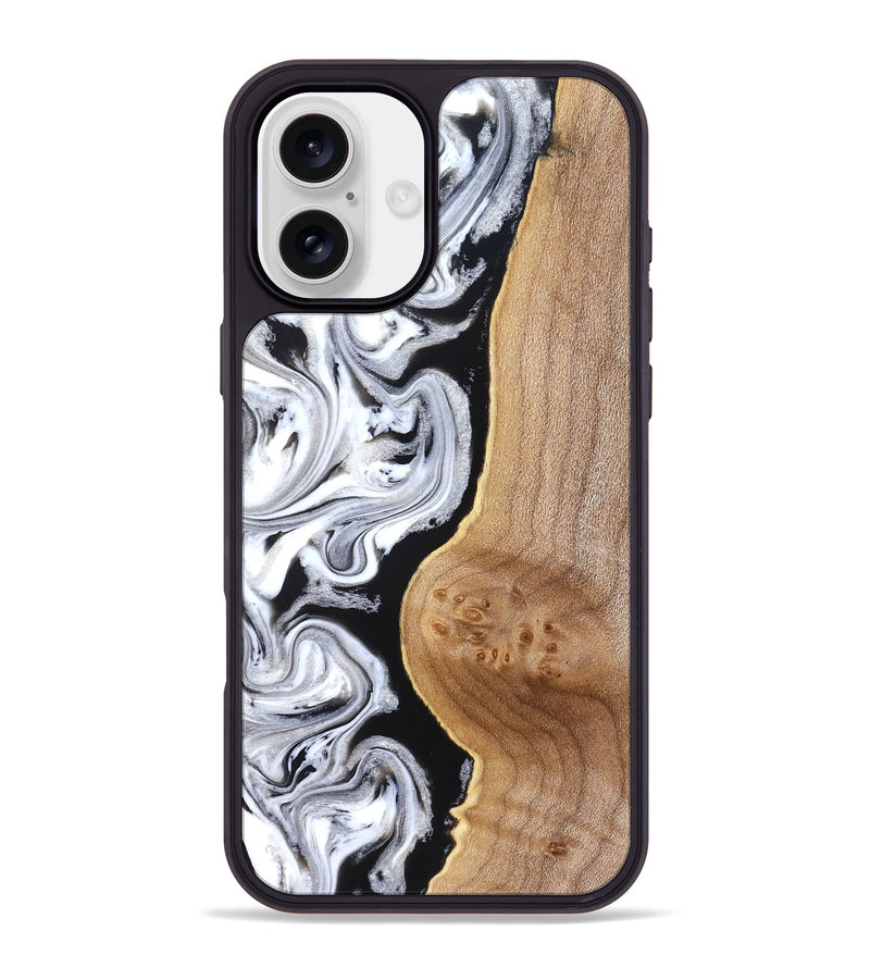 iPhone 16 Plus Wood Phone Case - Rolland (Black & White, 830032)