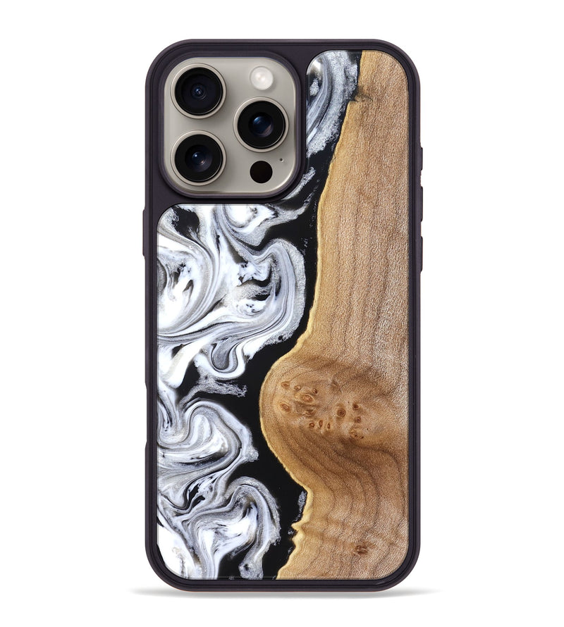 iPhone 16 Pro Max Wood Phone Case - Rolland (Black & White, 830032)
