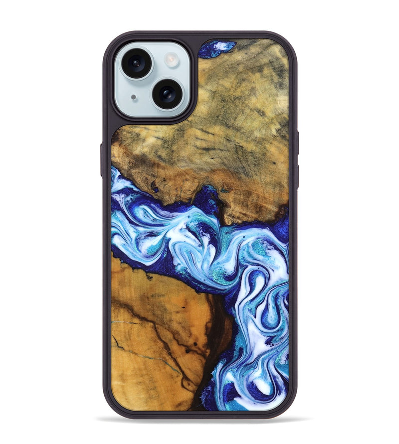 iPhone 15 Plus Wood Phone Case - Jayleen (Blue, 830121)