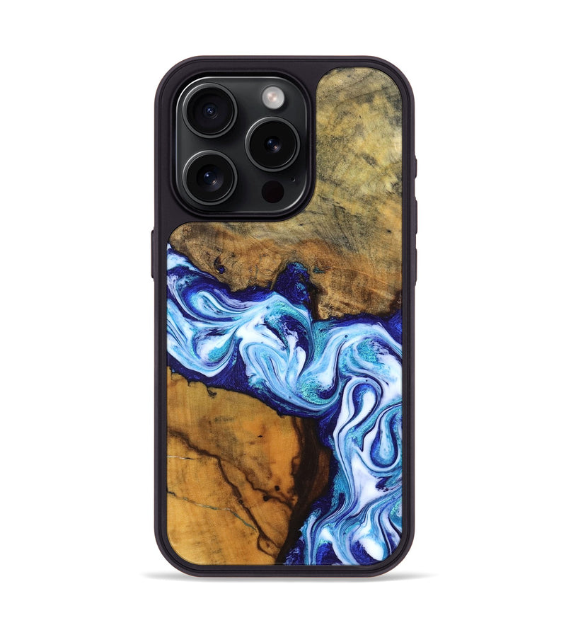iPhone 15 Pro Wood Phone Case - Jayleen (Blue, 830121)