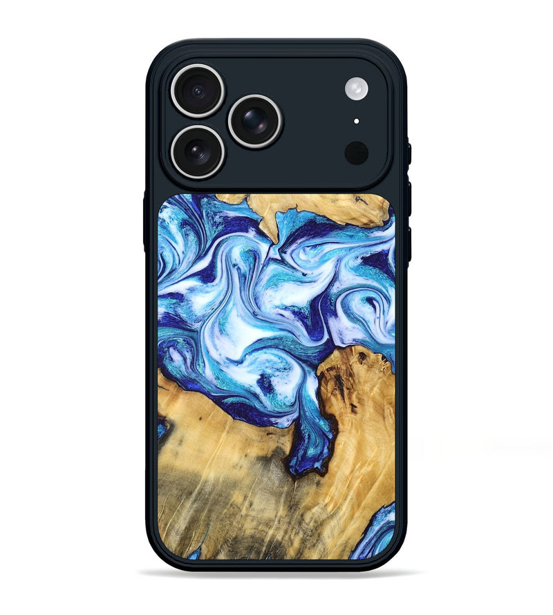 iPhone 17 Pro Max Wood Phone Case - Mervin (Blue, 830125)