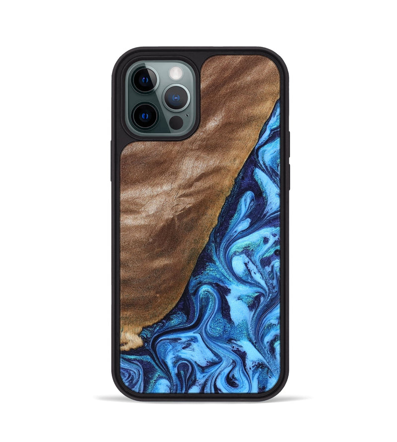 iPhone 12 Pro Wood Phone Case - German (Blue, 830127)