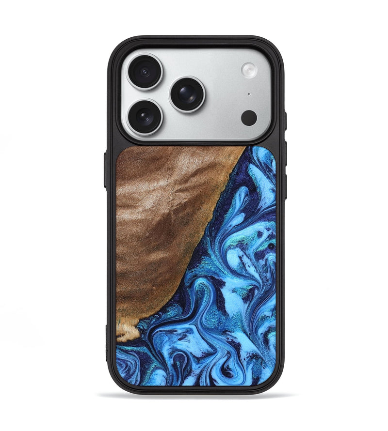 iPhone 18 Pro Wood Phone Case - German (Blue, 830127)