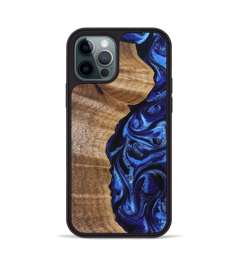 iPhone 12 Pro Wood Phone Case - Susan (Blue, 830135)
