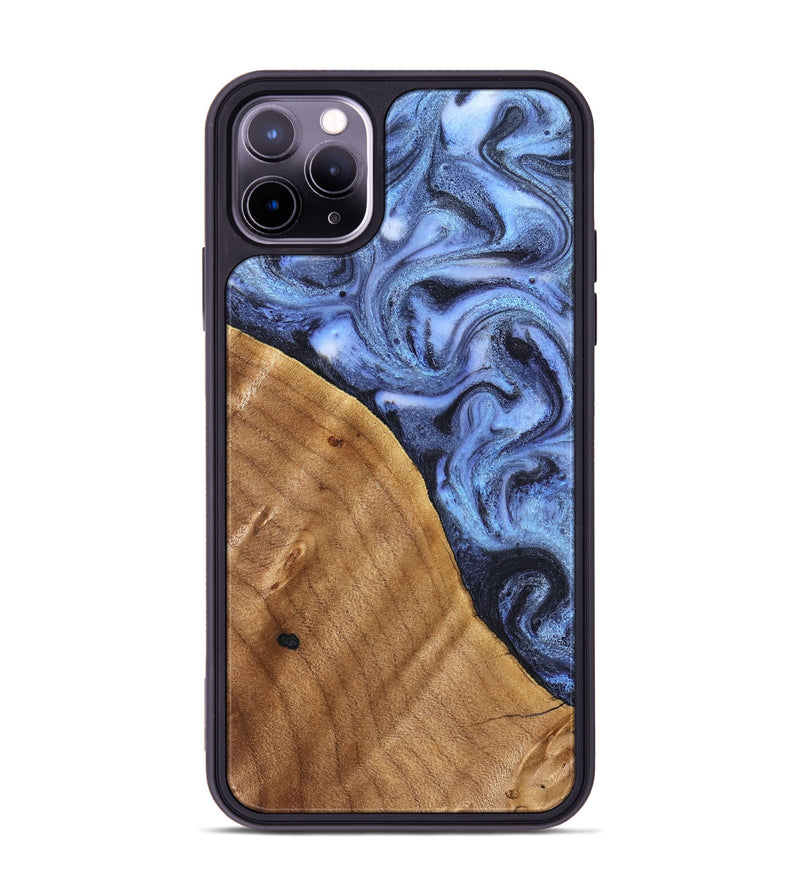 iPhone 11 Pro Max Wood Phone Case - Christy (Blue, 830169)