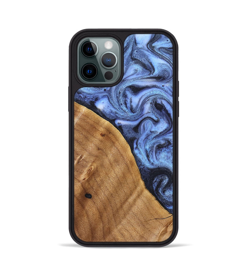 iPhone 12 Pro Wood Phone Case - Christy (Blue, 830169)
