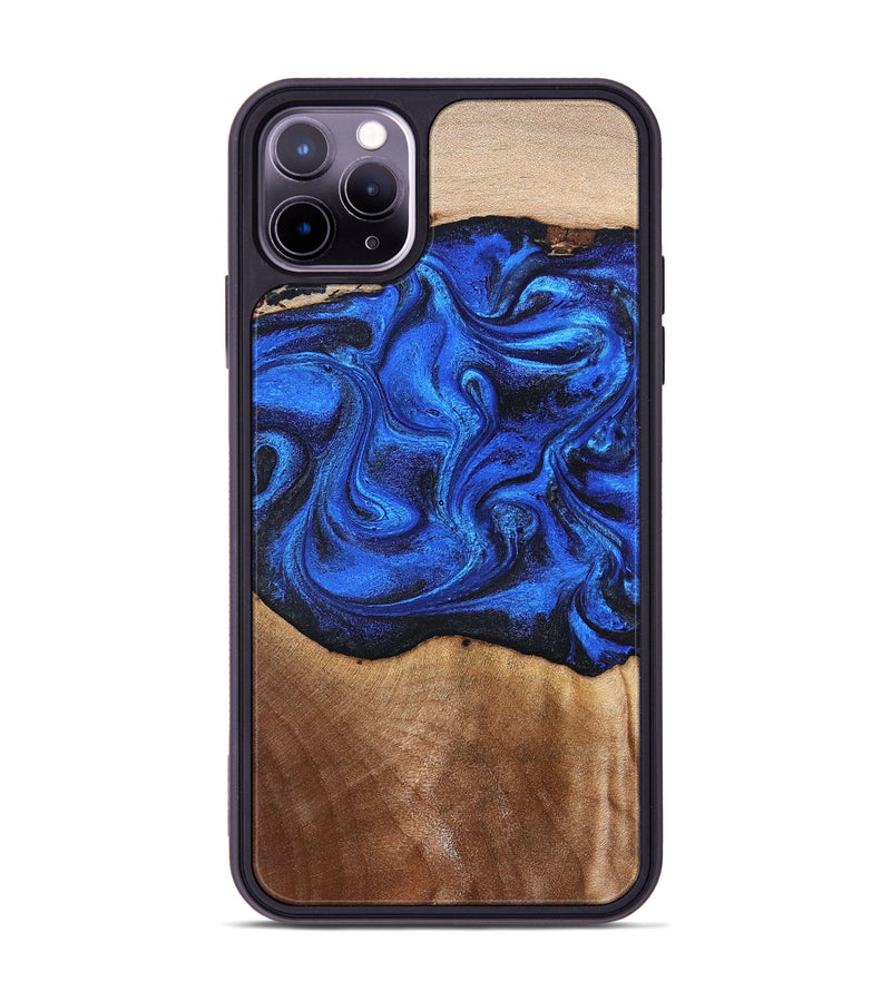 iPhone 11 Pro Max Wood Phone Case - Paislee (Blue, 830170)