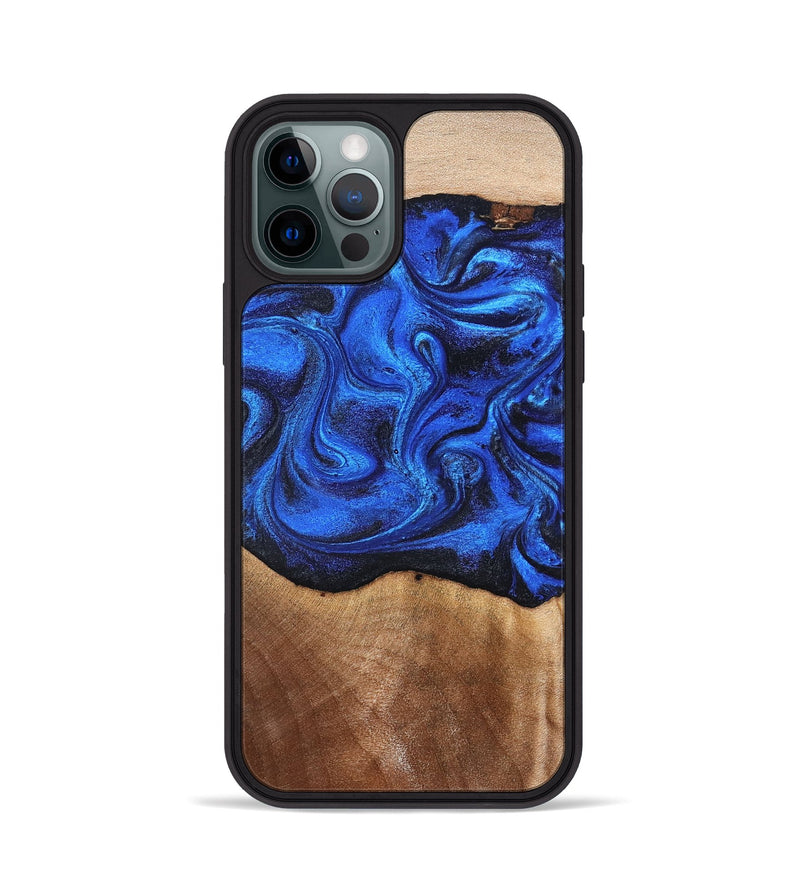 iPhone 12 Pro Wood Phone Case - Paislee (Blue, 830170)
