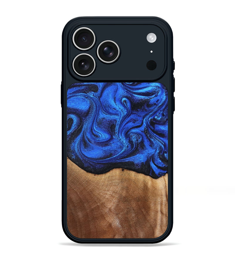 iPhone 17 Pro Max Wood Phone Case - Paislee (Blue, 830170)