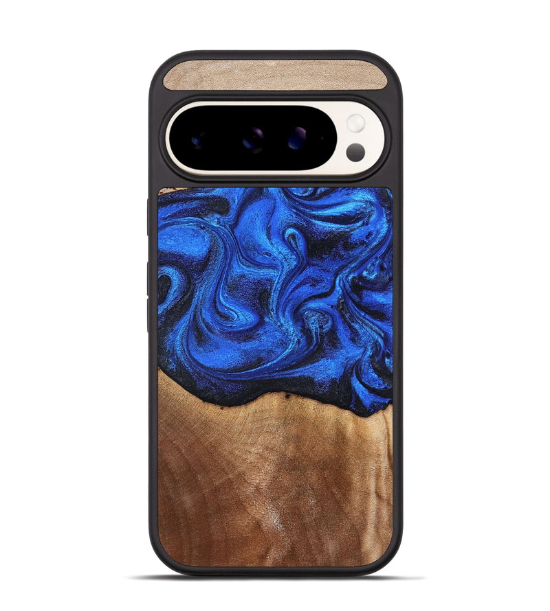 Pixel 9 Wood Phone Case - Paislee (Blue, 830170)