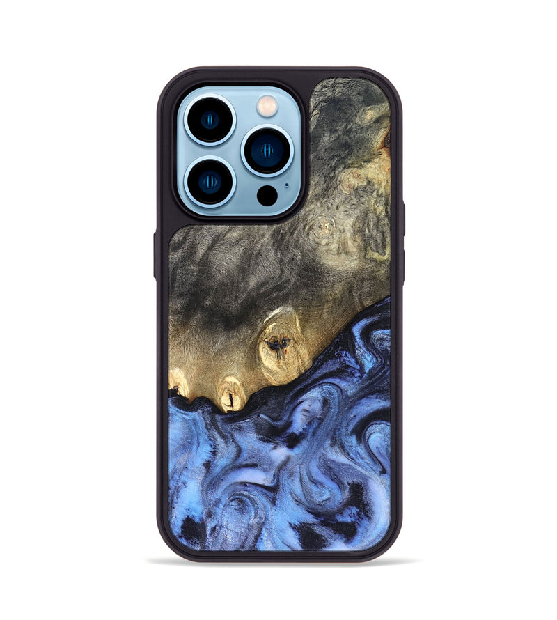 iPhone 14 Pro Wood Phone Case - Mame (Blue, 830172)