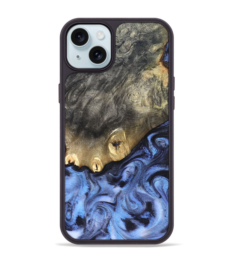 iPhone 15 Plus Wood Phone Case - Mame (Blue, 830172)