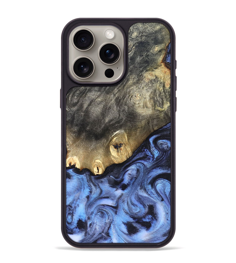 iPhone 15 Pro Max Wood Phone Case - Mame (Blue, 830172)