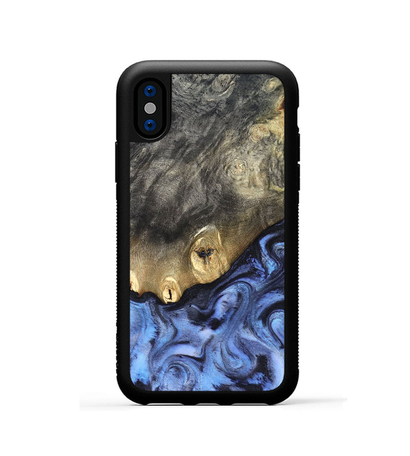 iPhone Xs Wood Phone Case - Mame (Blue, 830172)