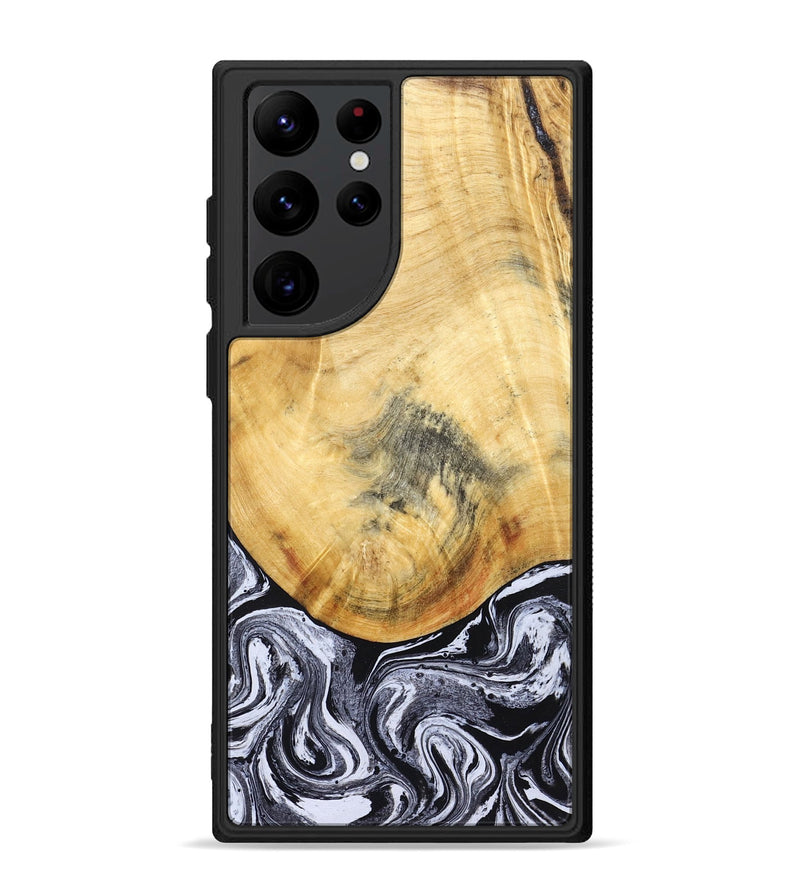 Galaxy S22 Ultra Wood Phone Case - Brandi (Black & White, 830208)