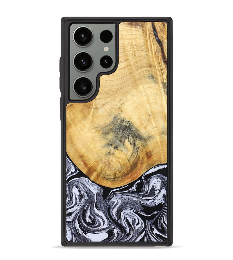 Galaxy S23 Ultra Wood Phone Case - Brandi (Black & White, 830208)