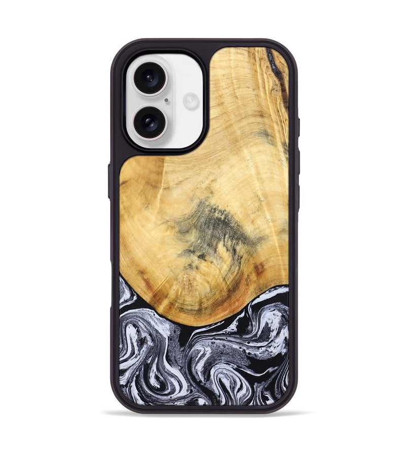 iPhone 17 Wood Phone Case - Brandi (Black & White, 830208)