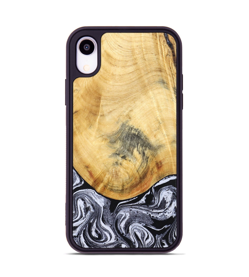 iPhone Xr Wood Phone Case - Brandi (Black & White, 830208)