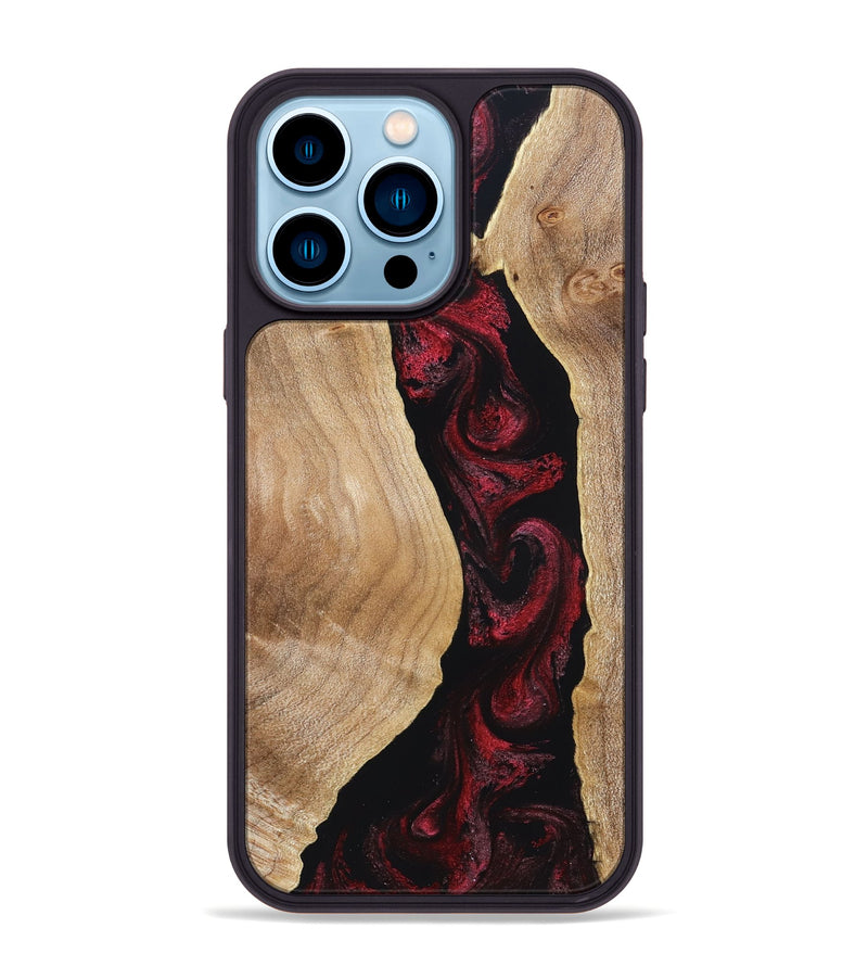 iPhone 14 Pro Max Wood Phone Case - Cordell (Red, 830217)