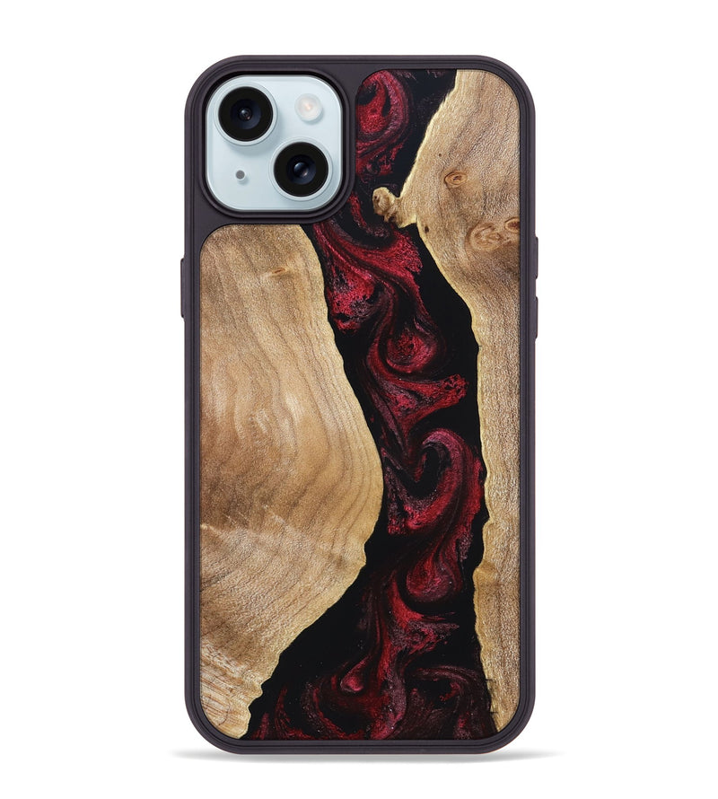 iPhone 15 Plus Wood Phone Case - Cordell (Red, 830217)