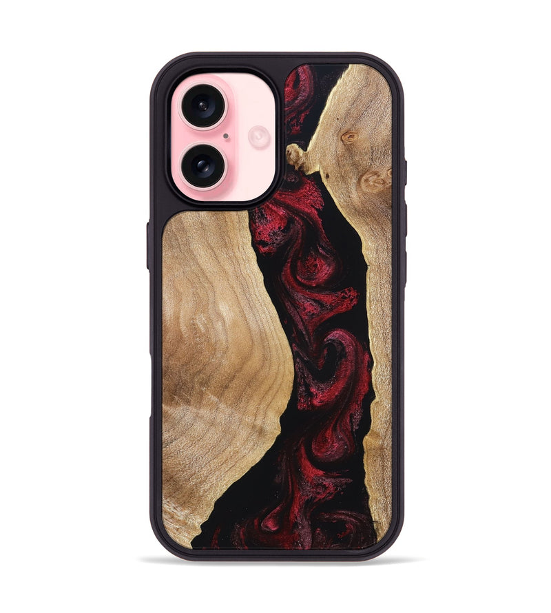 iPhone 16 Wood Phone Case - Cordell (Red, 830217)
